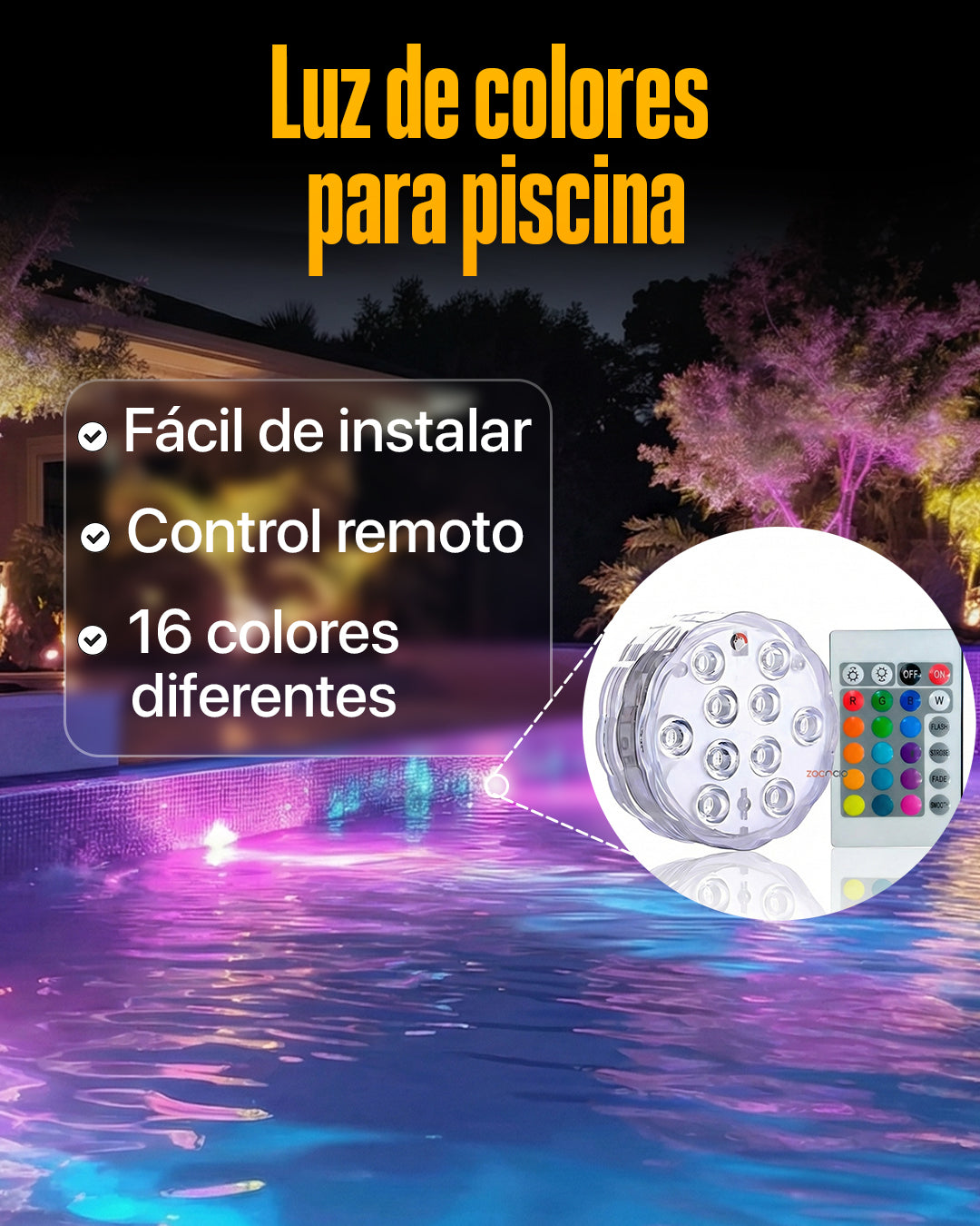 Lampara Subacuática Control