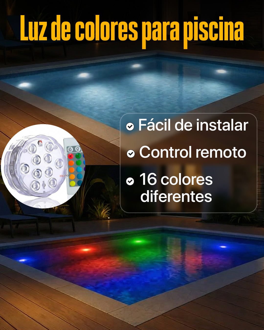 Lampara Subacuática Control