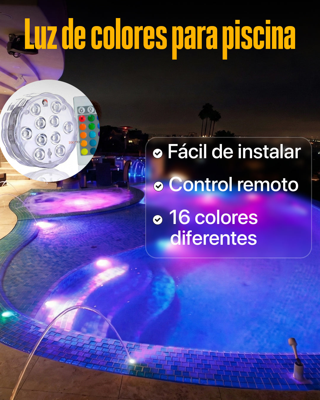 Lampara Subacuática Control