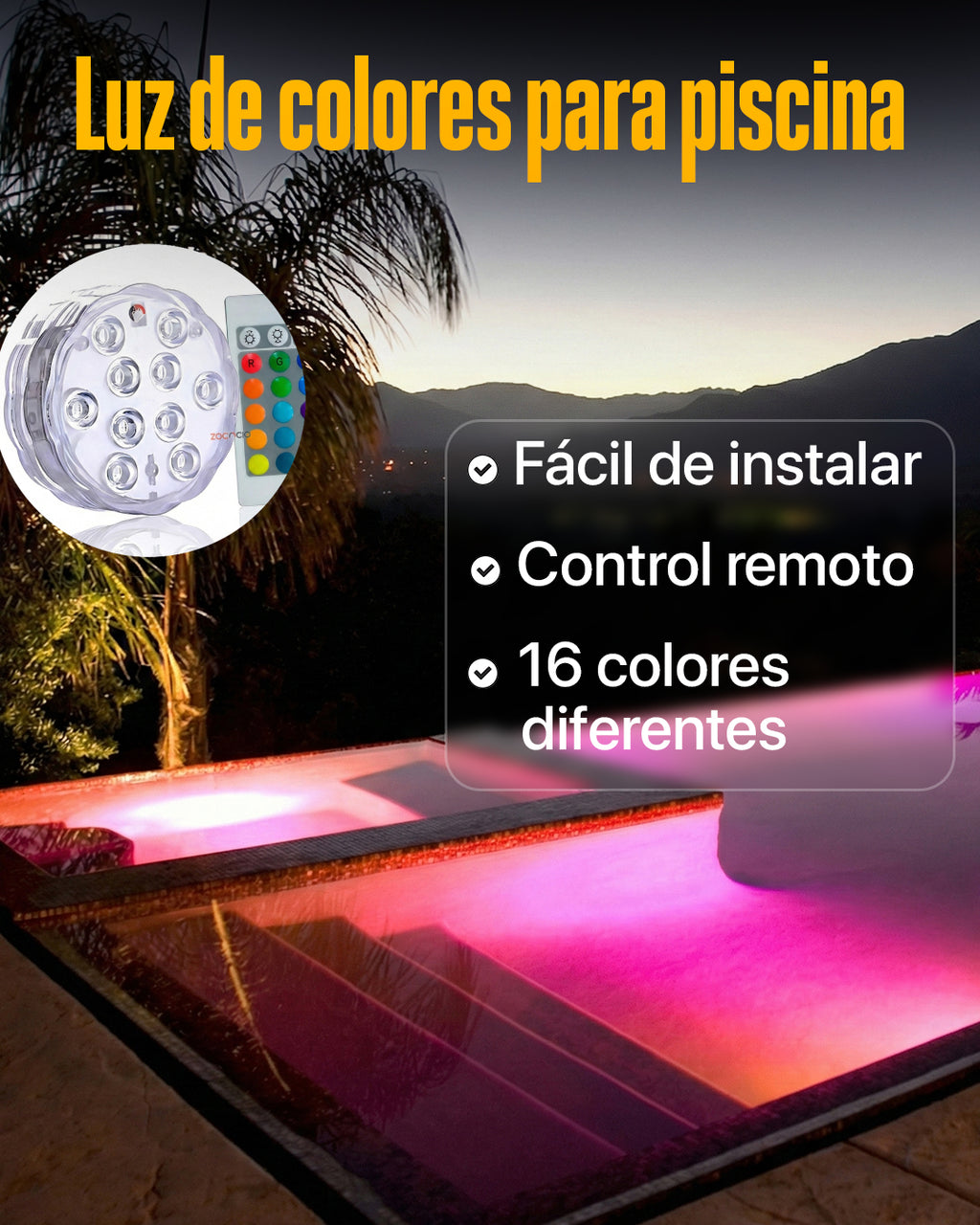Lampara Subacuática Control