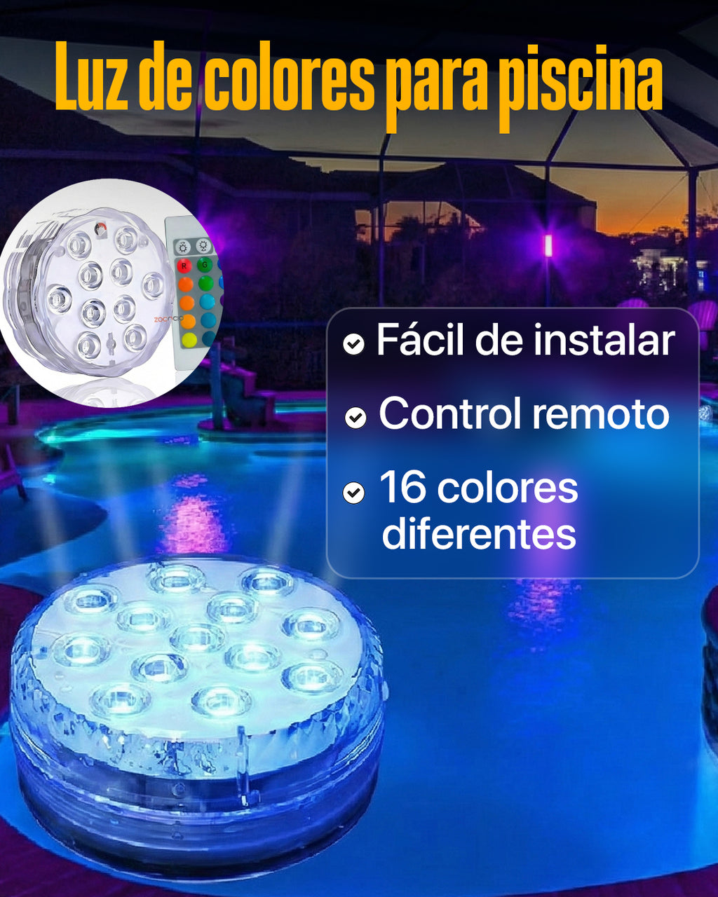 Lampara Subacuática Control