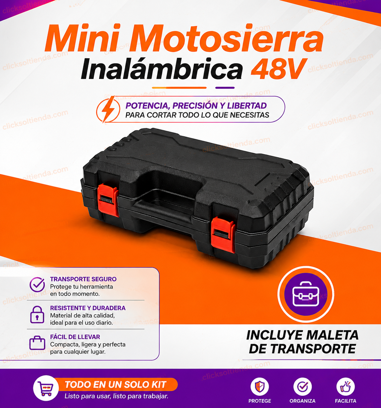 Mini Motosierra Inalámbrica 48V | Corta Ramas en Segundos