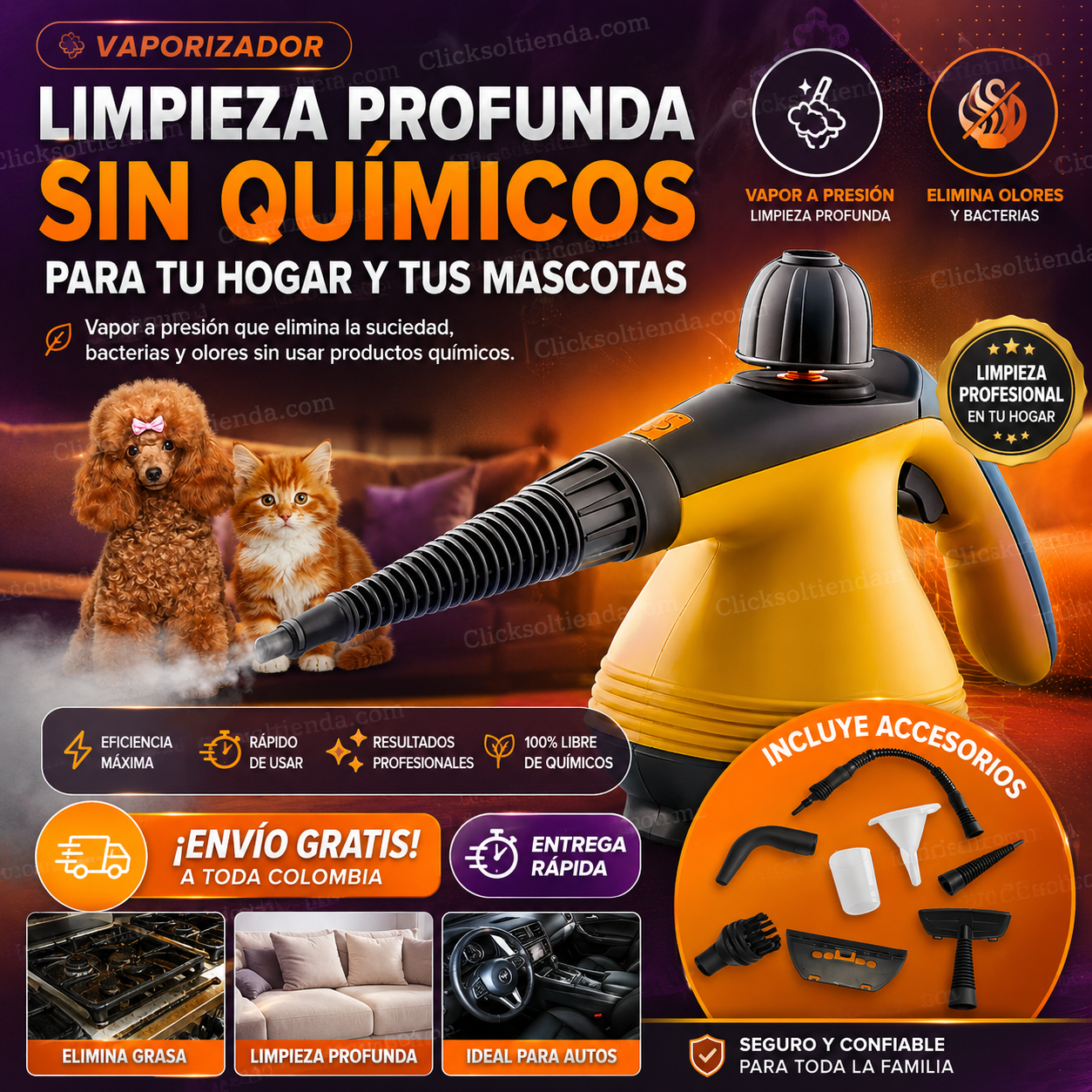 🧼 Limpiador a Vapor Portátil | Máxima Eficiencia